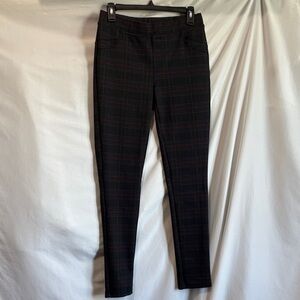 Plaid Skinny Pants - Black